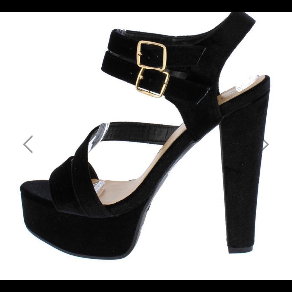 Black velvet heels